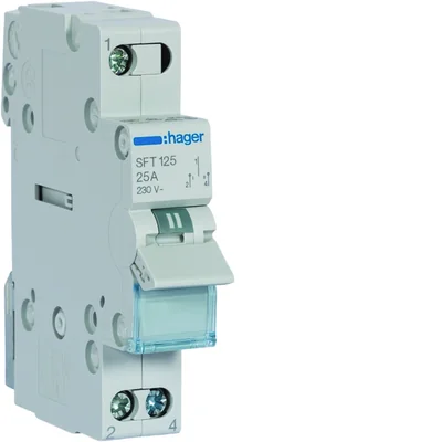 Commutateur avec pos. ARRÊT central I-0-II connexion d'alimentation supérieure 1P 25A