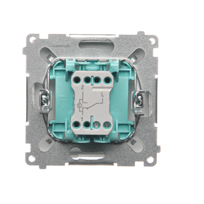 Commutateur d'escalier avec rétroéclairage (module) 10A 250V bornes à vis blanches