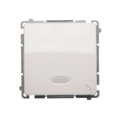 Commutateur d'escalier avec rétroéclairage (module) 10A 250V bornes à vis blanches