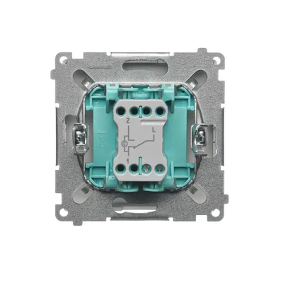 Commutateur d'escalier avec rétroéclairage (module) 10A 250V bornes à vis satin (métallique)