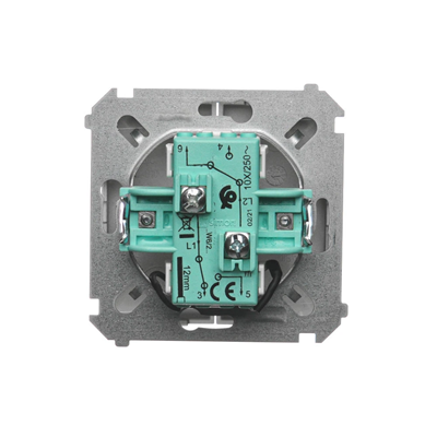 Commutateur d'escalier double avec rétroéclairage (module) 230V, métallisé satiné