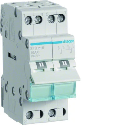 Commutateur I-0-II vers le bas alimentation 2P 16A