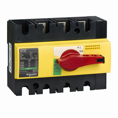 Compact INS INV switch disconnector INS125 yellow-red 125A 3P