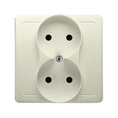 Complete double socket-outlet 230V, beige