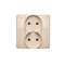 Complete double socket-outlet 230V, beige