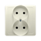 Complete double socket-outlet 230V, beige