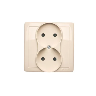 Complete double socket-outlet 230V, beige