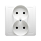 Complete double socket-outlet 230V, white