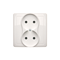 Complete double socket-outlet 230V, white