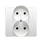 Complete double socket-outlet 230V, white