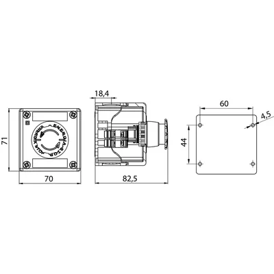 Complete single-hole cassette with push-button B with signal path, 1 M20 grommet