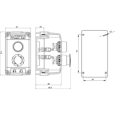 Complete two-hole cassette with KZ, B drive and 1 gland M20