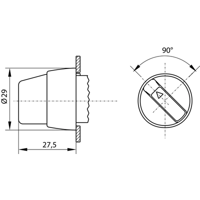 Complete two-position drive blue illuminated nickel-plated ring