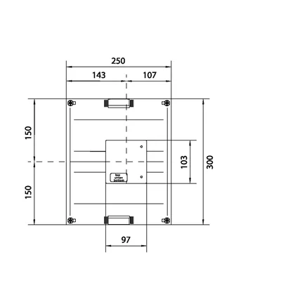 Componente Univers N de 300x250 mm para interruptor de potencia H3+ P250