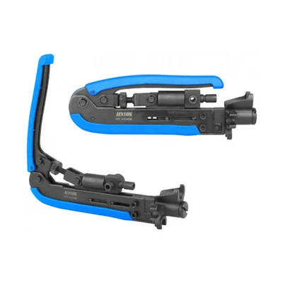 Compression crimping tool for F/BNC/RCA connectors for coaxial cables