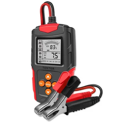 Comprobador de baterías digital Qoltec con pantalla LCD | 12V | 24V | 3Ah-200Ah