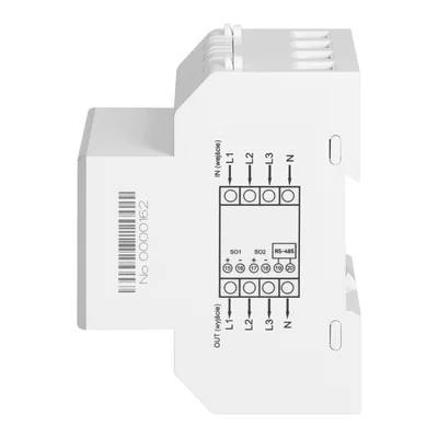 Compteur d'électricité triphasé, 100 A, port RS-485, MID, 4 modules, DIN TH-35 mm, compatible PV