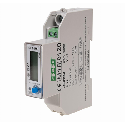 Compteur électrique - monophasé, RS-485, LCD, 100A, enregistrement des paramètres réseau U, I, F, P, Q, AE+, RE+