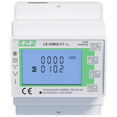Compteur indirect bidirectionnel triphasé, semi-indirect, Modbus RTU, 100(5)A ; MILIEU