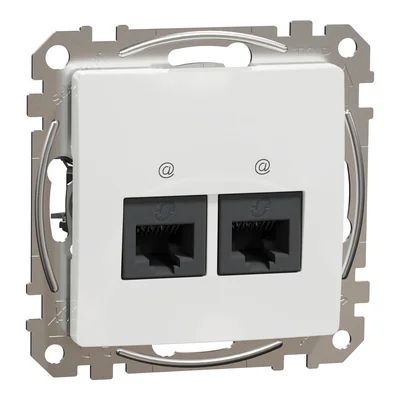 Computer socket 2xRJ45 cat.5e UTP, Sedna Design & Elements, white