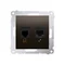 Computer socket RJ45 cat. 5e + RJ12 (module) brown matt metallic
