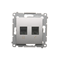 Computer socket RJ45 cat. 5e + RJ12 (module) silver (metallic)