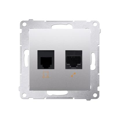 Computer socket RJ45 cat. 5e + RJ12 (module) silver (metallic)