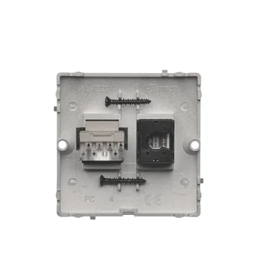 Computer socket RJ45 cat.5e + RJ11 (module) satin (metallic)