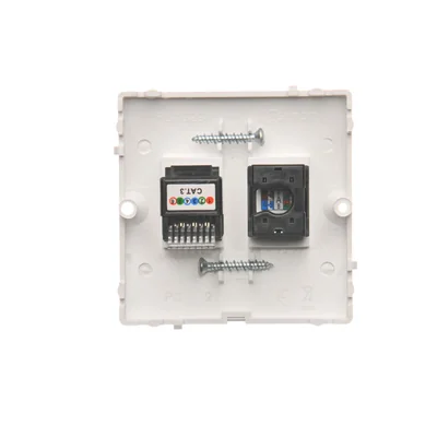 Computer socket RJ45 cat.5e + RJ12 (module) white