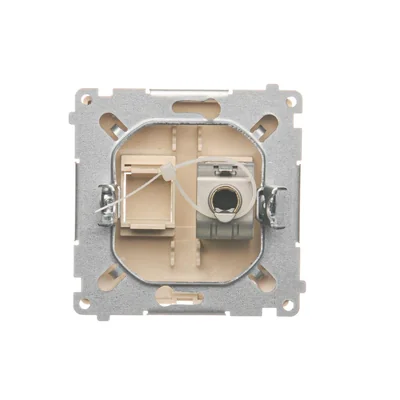 Computer socket RJ45 cat.6 single shielded beige