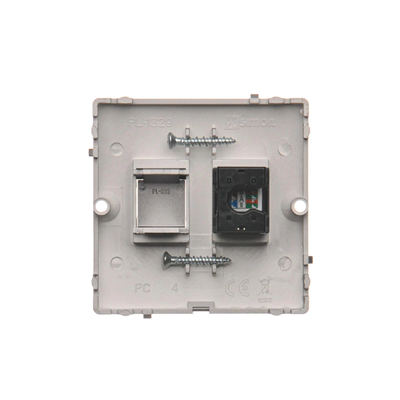 Computer socket RJ45 single cat. 5e (module) inox (metallic)