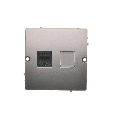 Computer socket RJ45 single cat. 5e (module) inox (metallic)