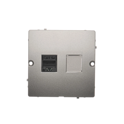 Computer socket RJ45 single cat. 5e (module) satin (metallic)