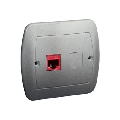 Computer socket RJ45 single cat. 5e silver (metallic)