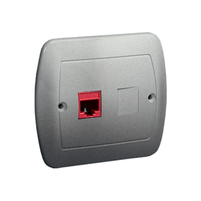 Computer socket RJ45 single cat. 5e silver (metallic)