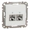 Computerbuchse 2xRJ45 cat.5e STP, Sedna Design & Elements, weiß
