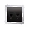 Computersteckdose RJ45 Kat. 5e + RJ12 (Modul) Anthrazit (Metallic)