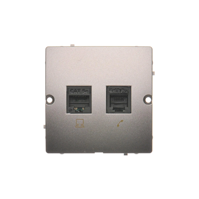 Computersteckdose RJ45 Kat.5e + RJ11 (Modul) Inox (metallisch)