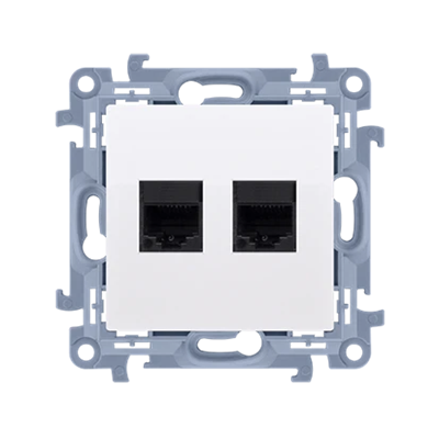 Computersteckdose RJ45 Kategorie 5e + Telefon RJ11 (Modul) weiß