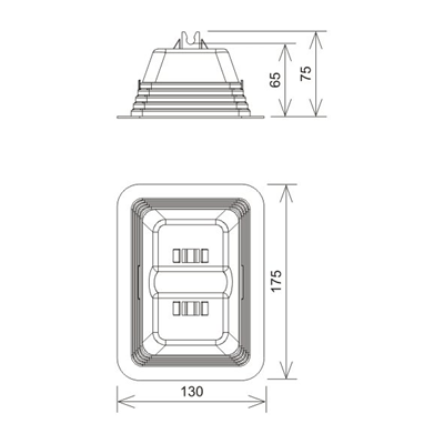 Concrete handle in plastic with a plastic base