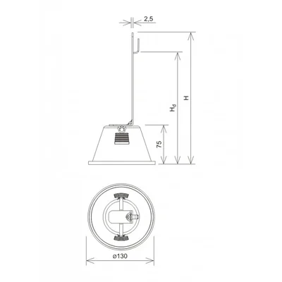 Concrete handle in plastic with an extension with a bend