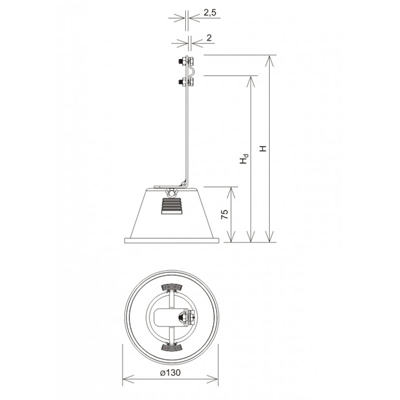 Concrete handle in plastic with an extension with a screw