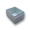 Concrete plate housing for EM/FLB-SCF169P floor box; embossed holes for cable entry, dimensions (W x L x D) 142x180x82 mm, powder-coated metal, weight 0.7 kg