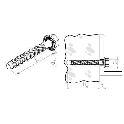 Concrete screw diameter 14mm