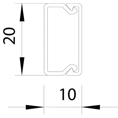 Conducto WDK CON TAPA 10X20 NEGRO, WDK10020RW