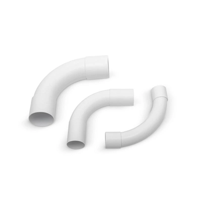Conector angular de doble enchufe de PVC, tamaño 16, gris