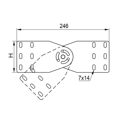 Conector articulado para bandeja portacables, LGPH100