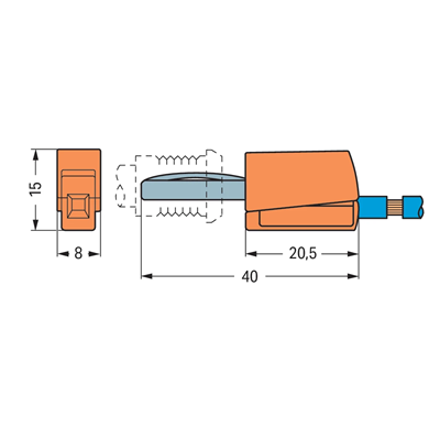 Conector banana azul 50 uds.