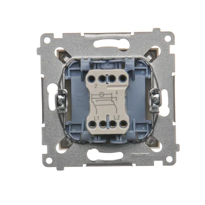 Conector cruzado con retroiluminación LED (módulo) 10A 250V conectores rápidos dorado (metálico)