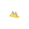 Conector de 2 cables montado a tierra ZGB-16/K amarillo A16-0701